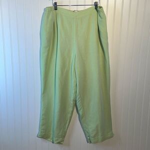 Vintage Napa Valley Linen Blend Pants Womens Size 20W Green Lined Cottage Beach